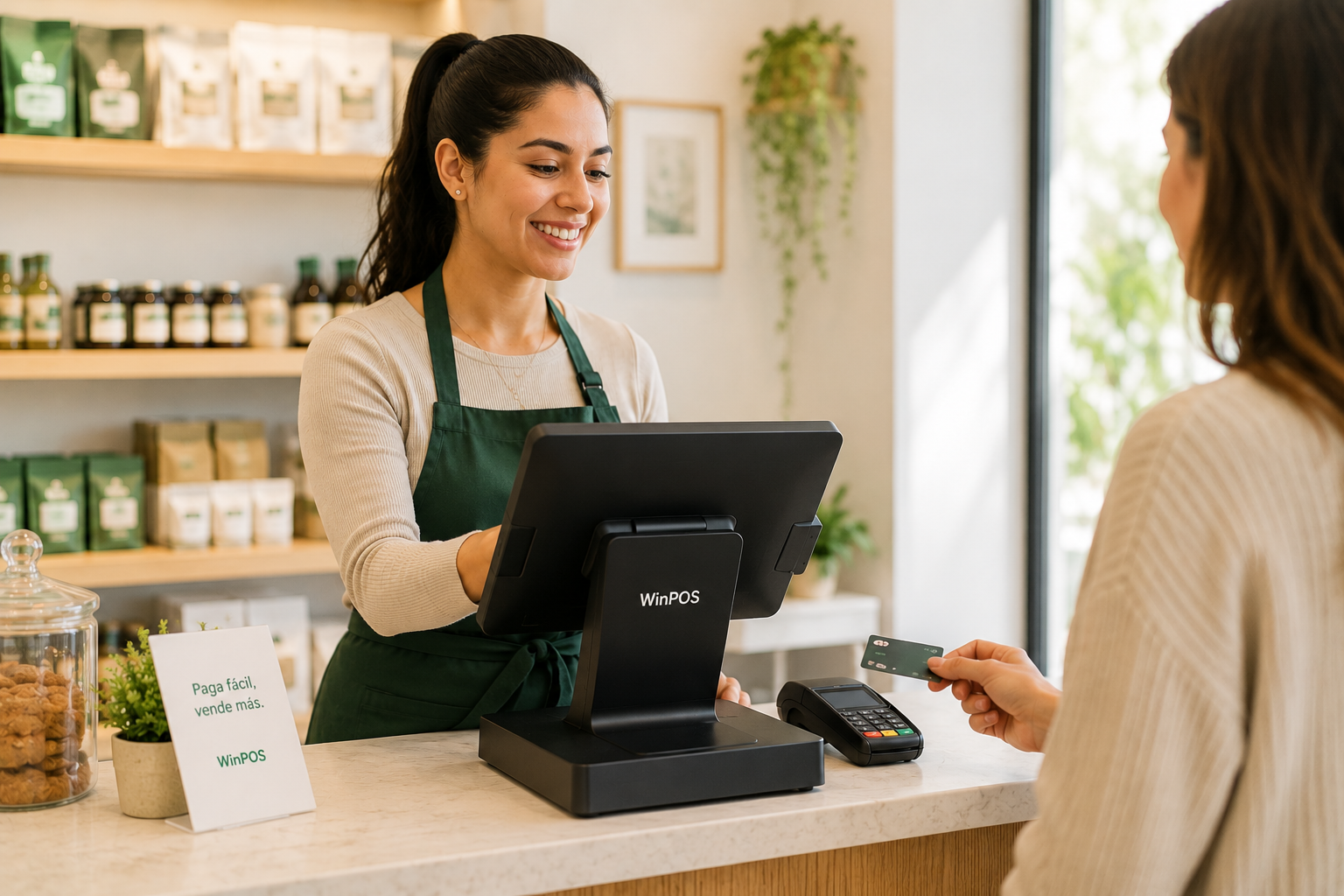 Terminal WinPOS® en el mostrador de una tienda